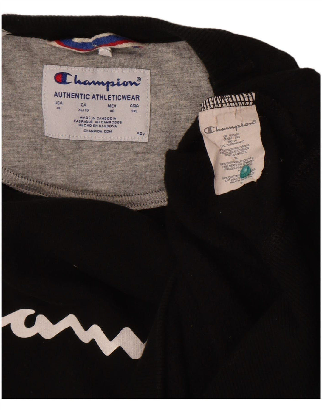 Champion Sudadera Gráfica para Hombre Jumper XL Algodón Negro