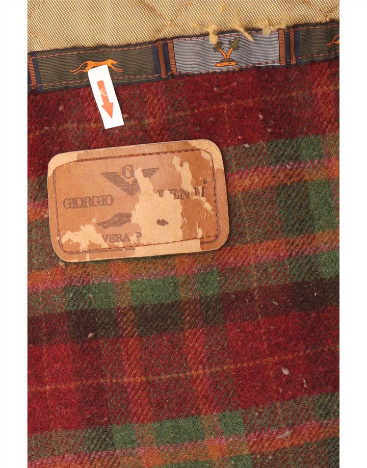 Vintage mujer de gran tamaño con capucha ante Parka chaqueta IT 46 marrón grande