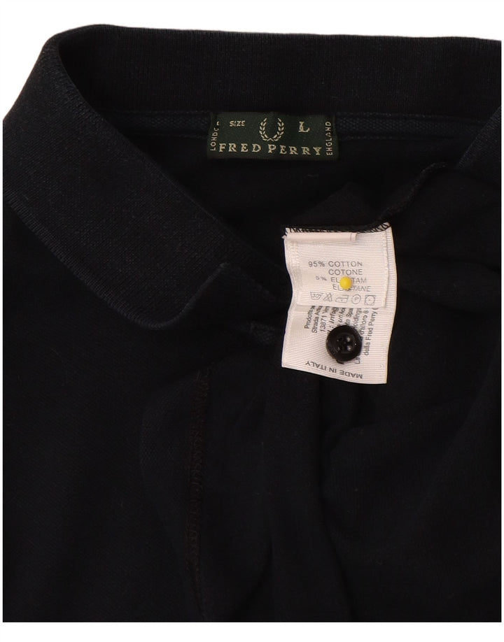 Fred Perry Polo Para Hombre Grande Azul Marino Algodón