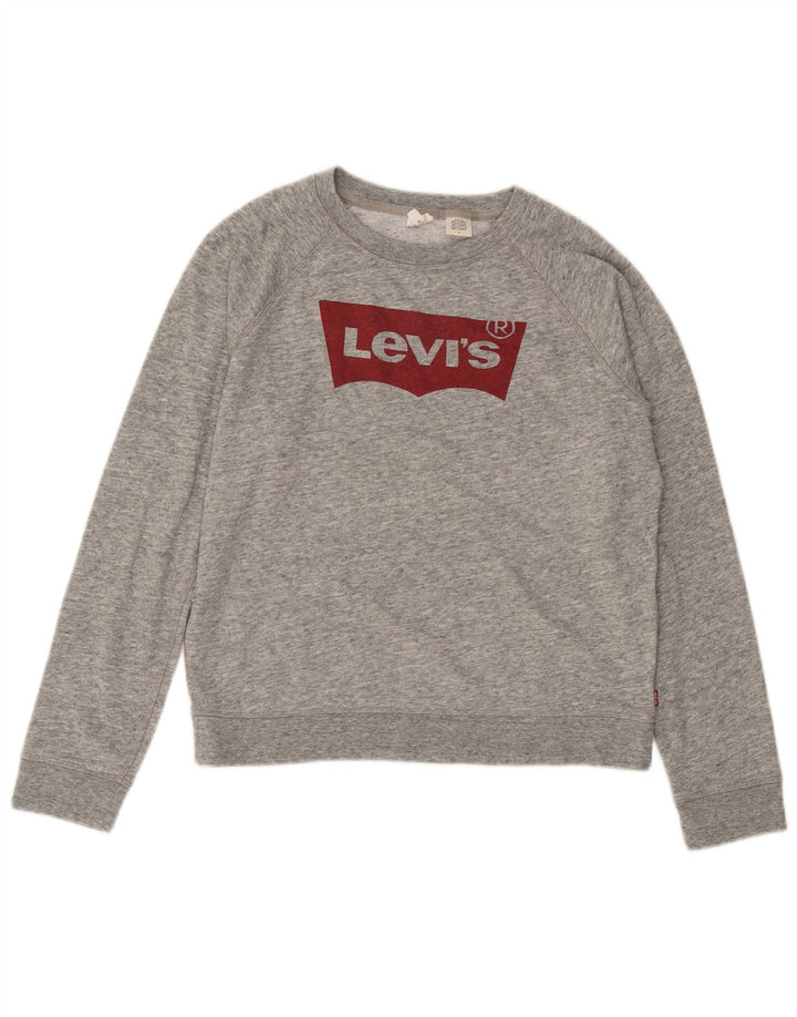 Levi's Sudadera gráfica para mujer Jumper UK 44 Gris medio moteado