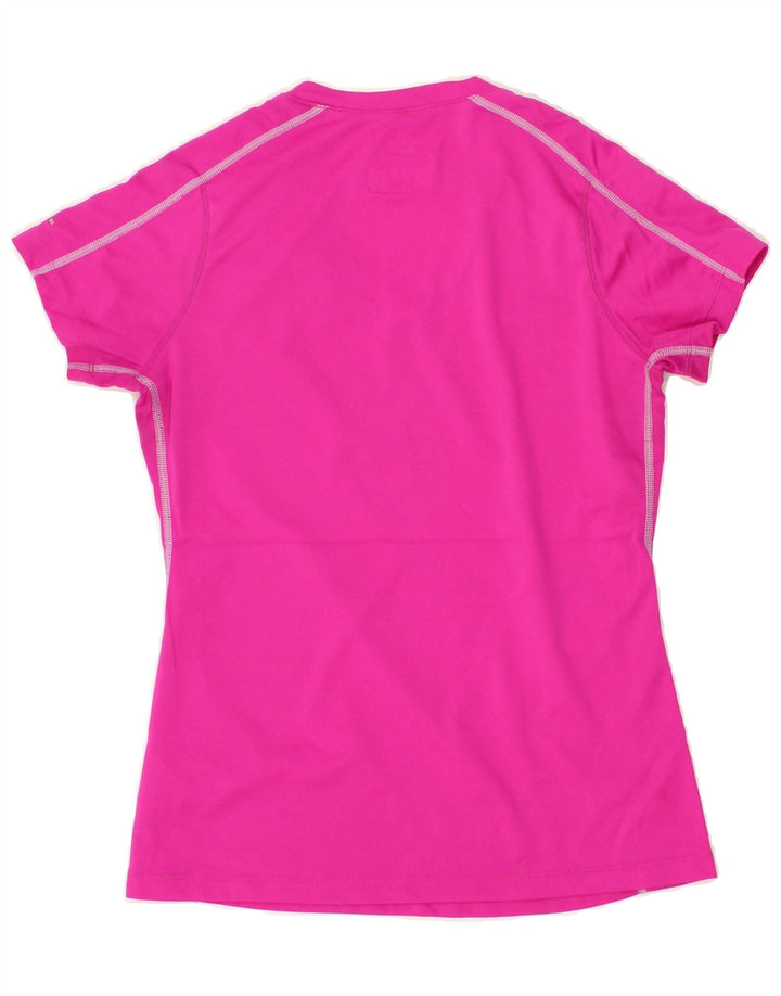 COLUMBIA Womens Crop T-Shirt Top UK 8 Small Pink Polyester Vintage Columbia and Second-Hand Columbia from Messina Hembry 