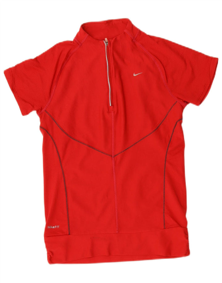 Nike Fit Dry - Chándal de manga corta para mujer, talla S, color rojo