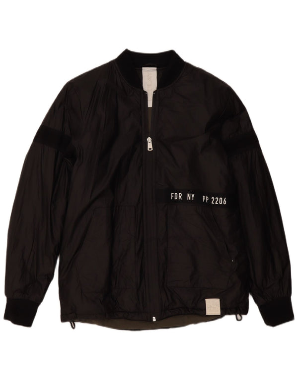 Replay Chaqueta cortavientos gráfica para hombre UK 42 XL Polietileno negro
