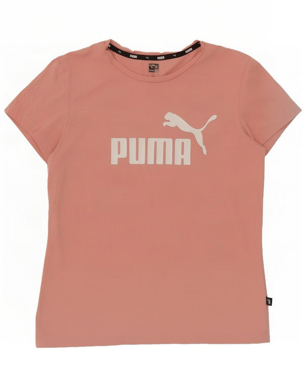 Puma Camiseta gráfica para mujer UK 12 Medium Pink Cotton