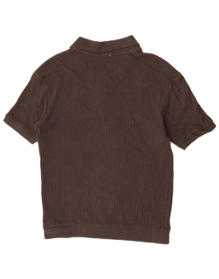 Zara Polo Hombre Small Marrón Algodón
