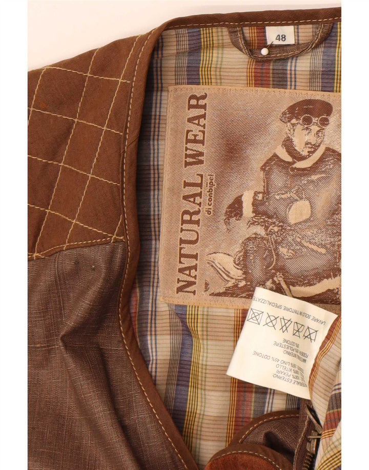 Conbipel Chaqueta utilitaria Natural Wear para hombre IT 48 Marrón medio Colorblock