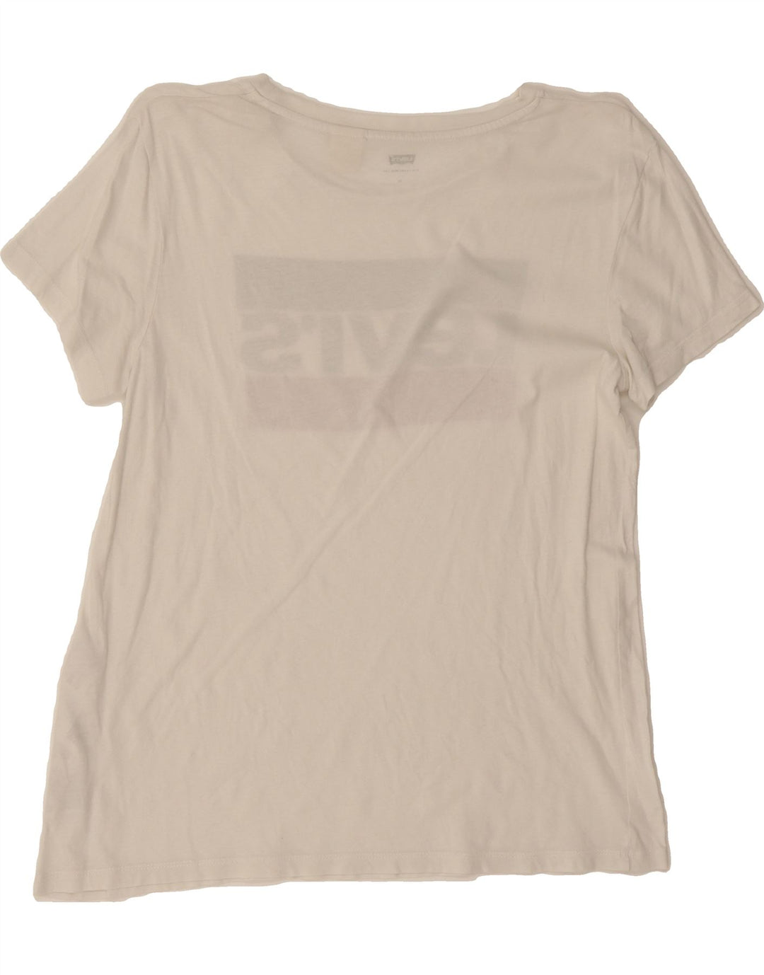 LEVI'S Womens Graphic T-Shirt Top UK 12 Medium White Cotton Vintage Levi's and Second-Hand Levi's from Messina Hembry 
