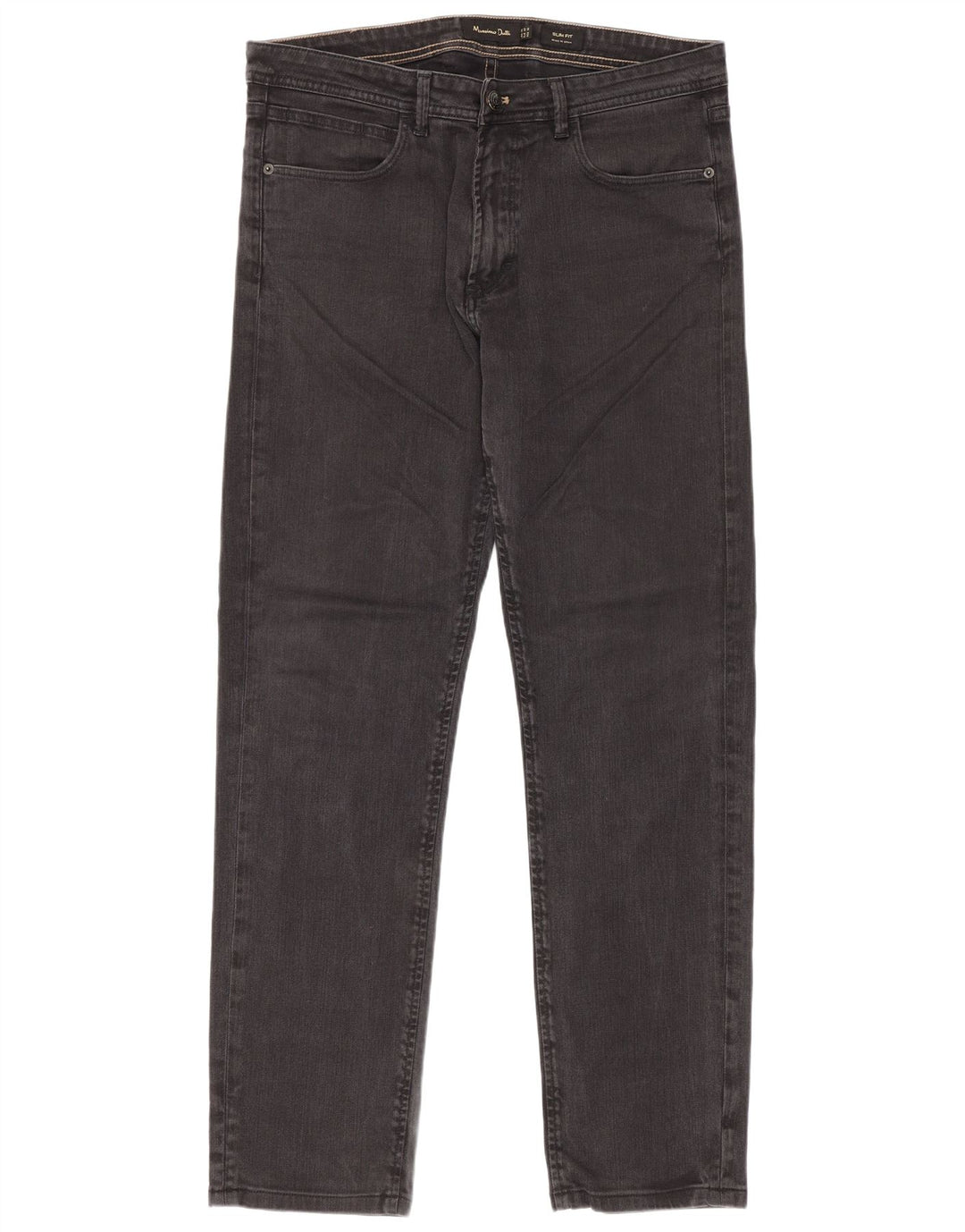 Massimo Dutti Jeans Slim Hombre EU 42 Large W32 L30 Gris Algodón