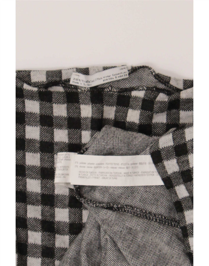 Zara Mujer Trafaluc Top Extragrande Manga Larga UK 10 Small Black Gingham