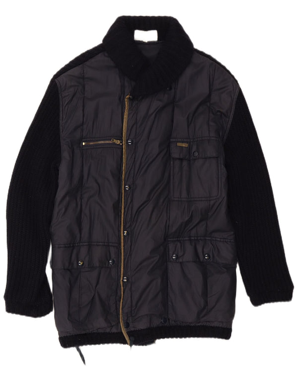 Iceberg Mens Utility Jacket UK 38 Medium Navy Blue Wool