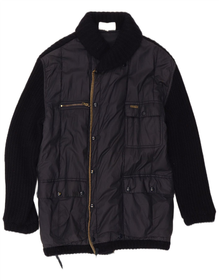 Iceberg Chaqueta utilitaria para hombre UK 38 Medium Navy Blue Wool
