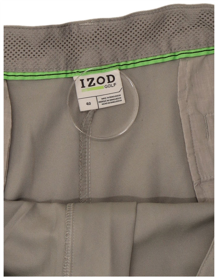 Pantalones cortos tipo cargo Izod para hombre W40 XL Poliéster gris