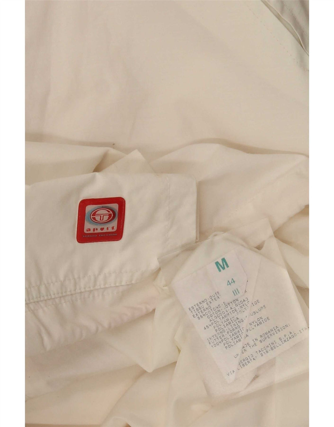 Sergio Tacchini Chaqueta cortavientos para mujer Reino Unido 14 Algodón blanco mediano