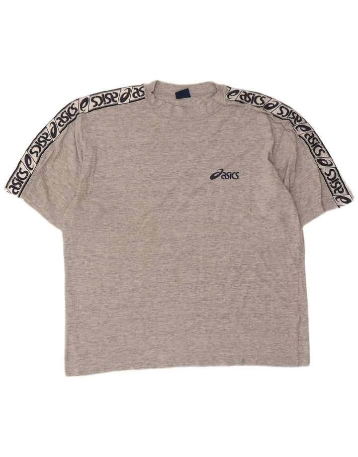 ASICS Camiseta gráfica para hombre Top grande de algodón moteado gris