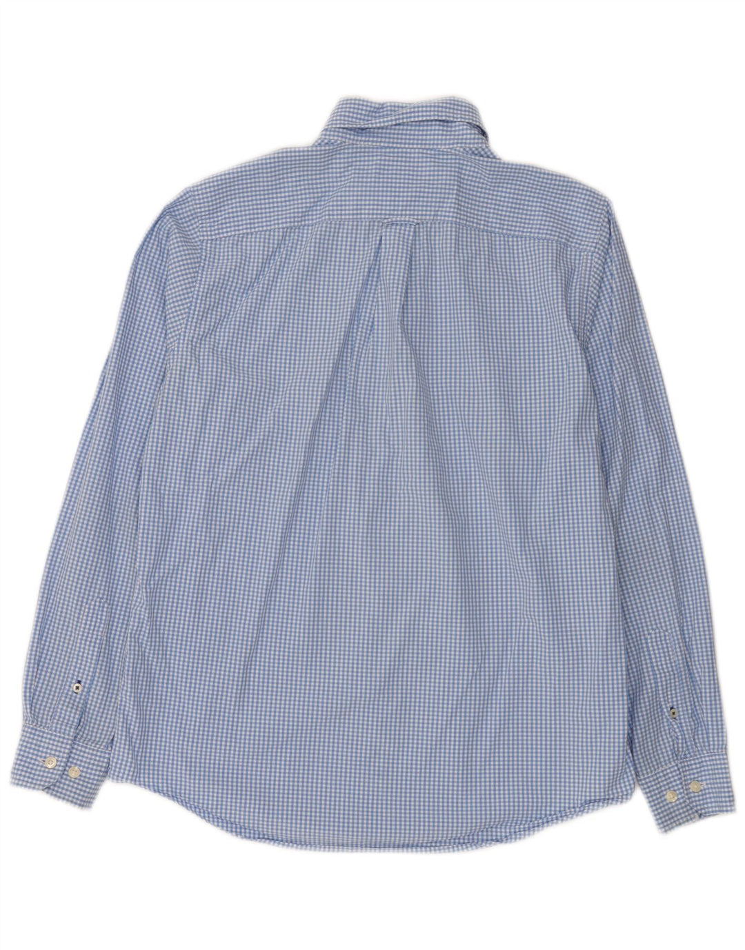 Camisa Nautica Hombre Pequeña Algodón Vichy Azul
