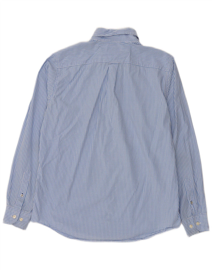 Camisa Nautica Hombre Pequeña Algodón Vichy Azul
