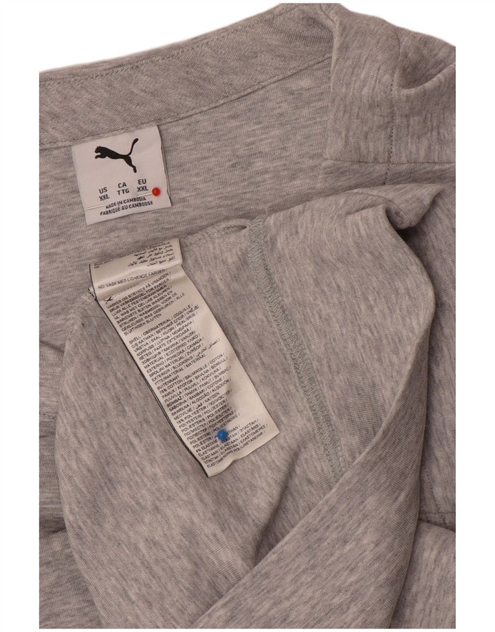 Puma - Camiseta de manga larga para hombre, talla 2XL, algodón gris