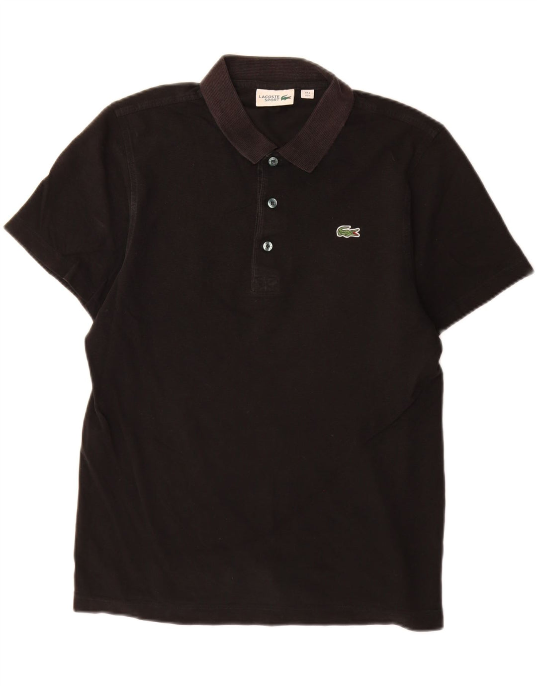 Polo Lacoste para hombre talla 4 mediano algodón negro