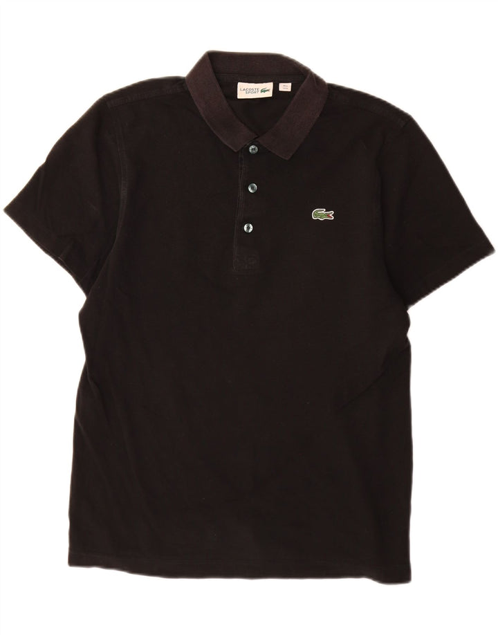 Polo Lacoste para hombre talla 4 mediano algodón negro