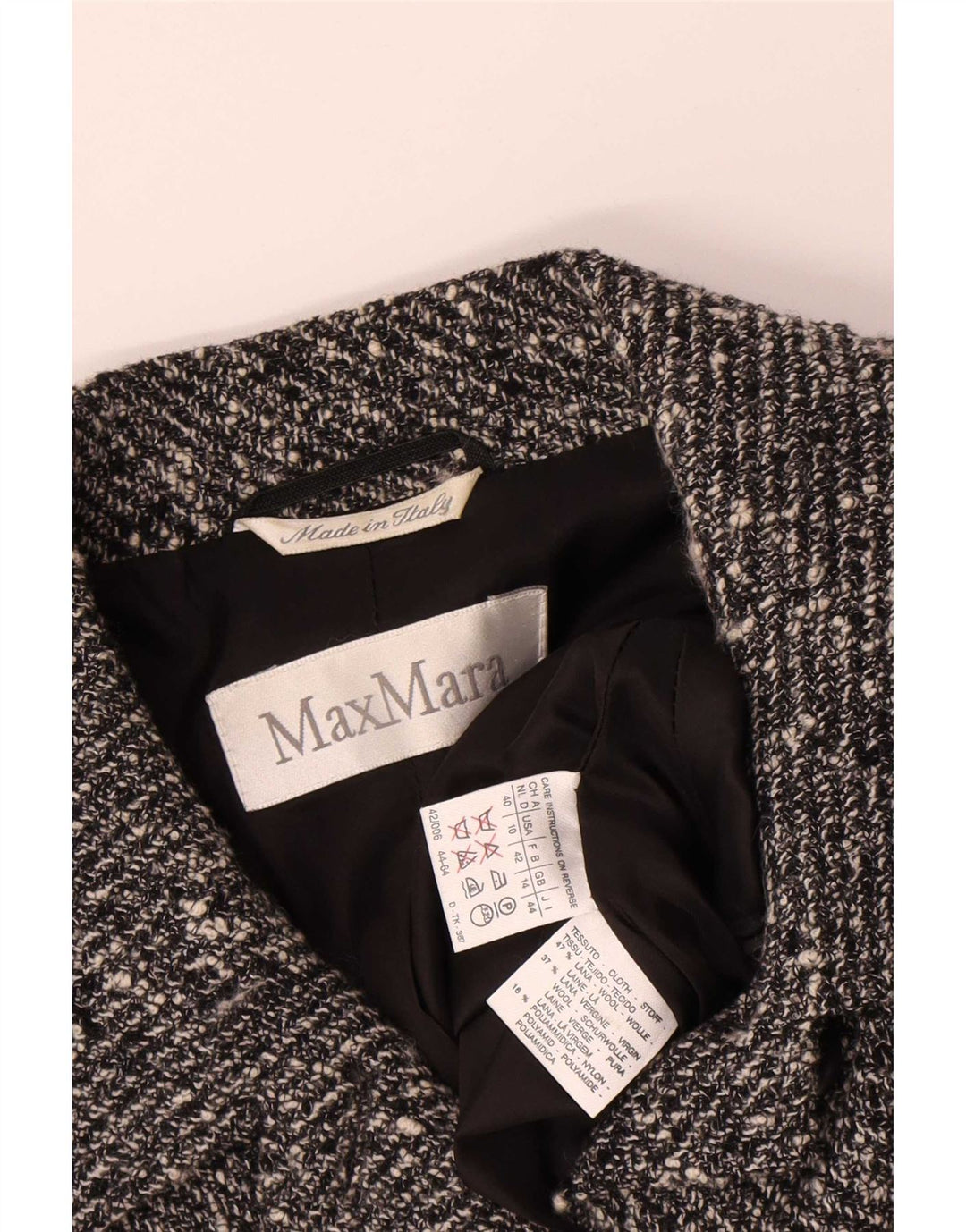 Max Mara Chaqueta tipo blazer corta de 4 botones para mujer Reino Unido 44 Lana moteada gris medio