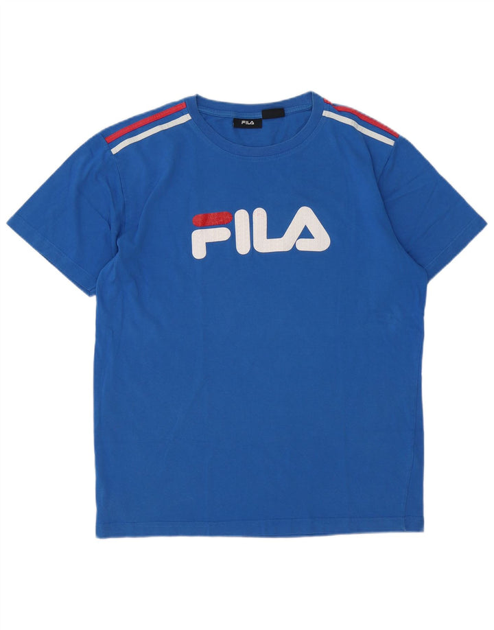 Fila - Camiseta gráfica para hombre, talla grande, algodón azul