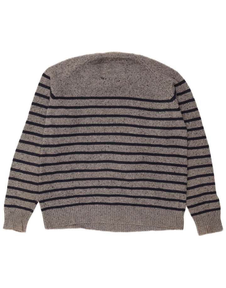 Jersey de punto con cuello redondo para hombre de Fat Face Gris medio a rayas