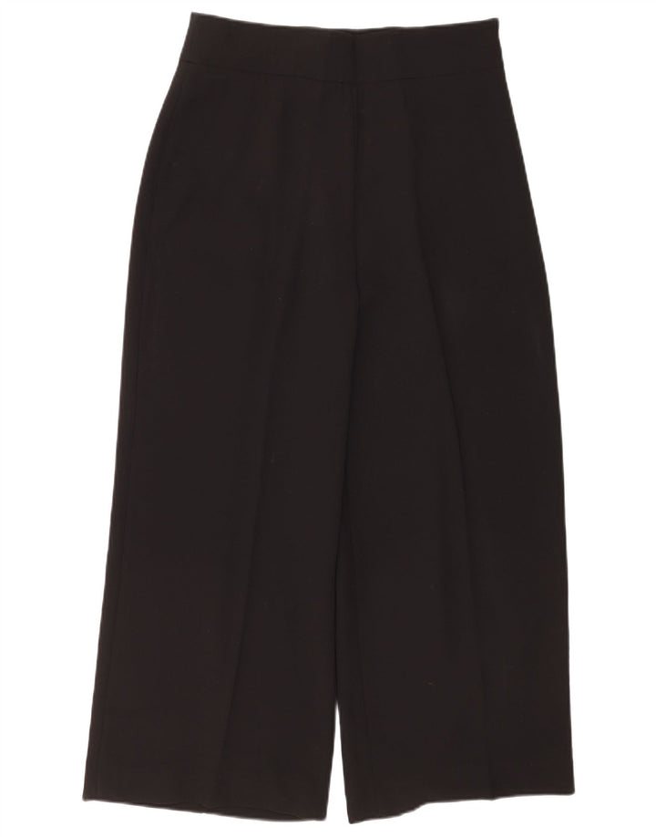 Zara Mujer Pantalón Cropped Grande W30 L25 Poliéster Negro