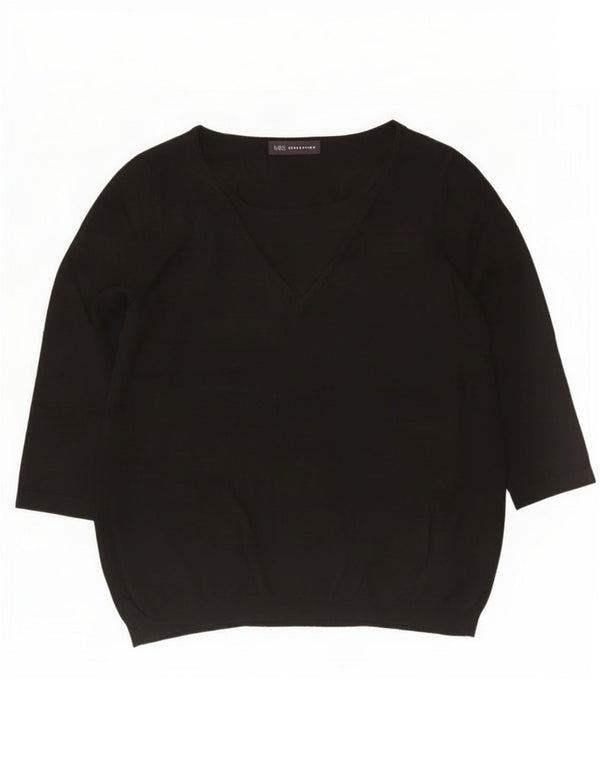 Marks & Spencer Jersey con Cuello Barco para Mujer UK 44 Grande Negro