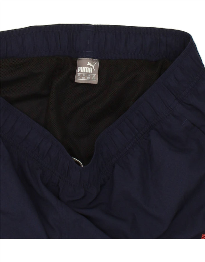 PUMA Mens Graphic Sport Shorts 2XL Navy Blue Polyester Vintage Puma and Second-Hand Puma from Messina Hembry 