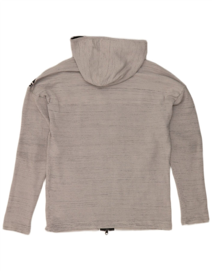 Adidas Sudadera con capucha y cremallera para hombre Poliéster a rayas gris medio