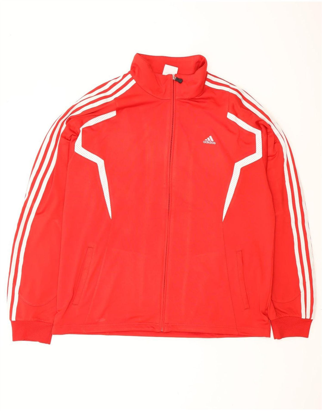 Adidas Hombre Chándal Top Chaqueta Grande Rojo Colorblock Poliéster