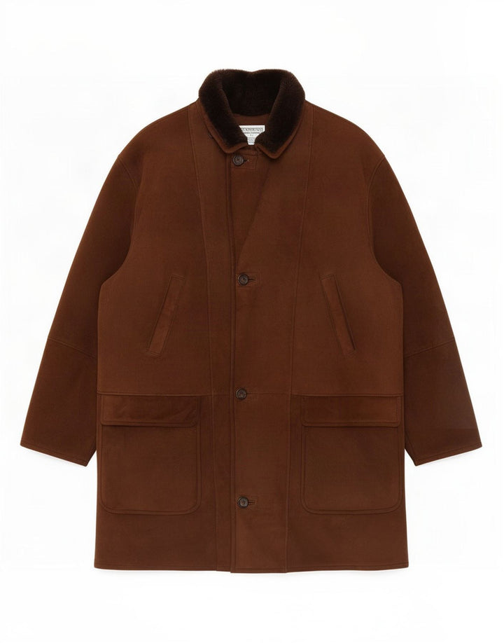 Mabrun Chaqueta de piel de oveja para hombre IT 56 3XL Marrón