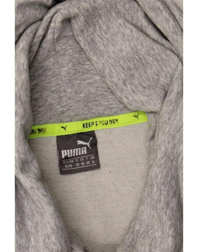 PUMA Womens Oversized Roll Neck Sweatshirt Jumper UK 16 Large Grey Cotton Vintage Puma and Second-Hand Puma from Messina Hembry 