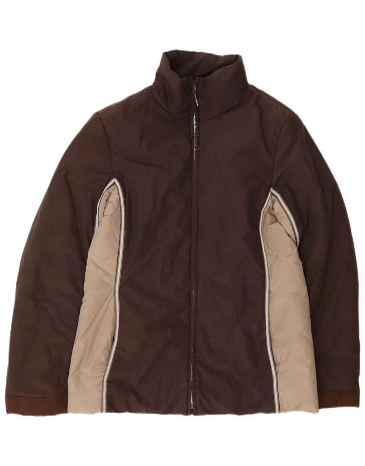 Max & Co. Chaqueta de esquí acolchada para mujer UK 40 Marrón medio Colorblock