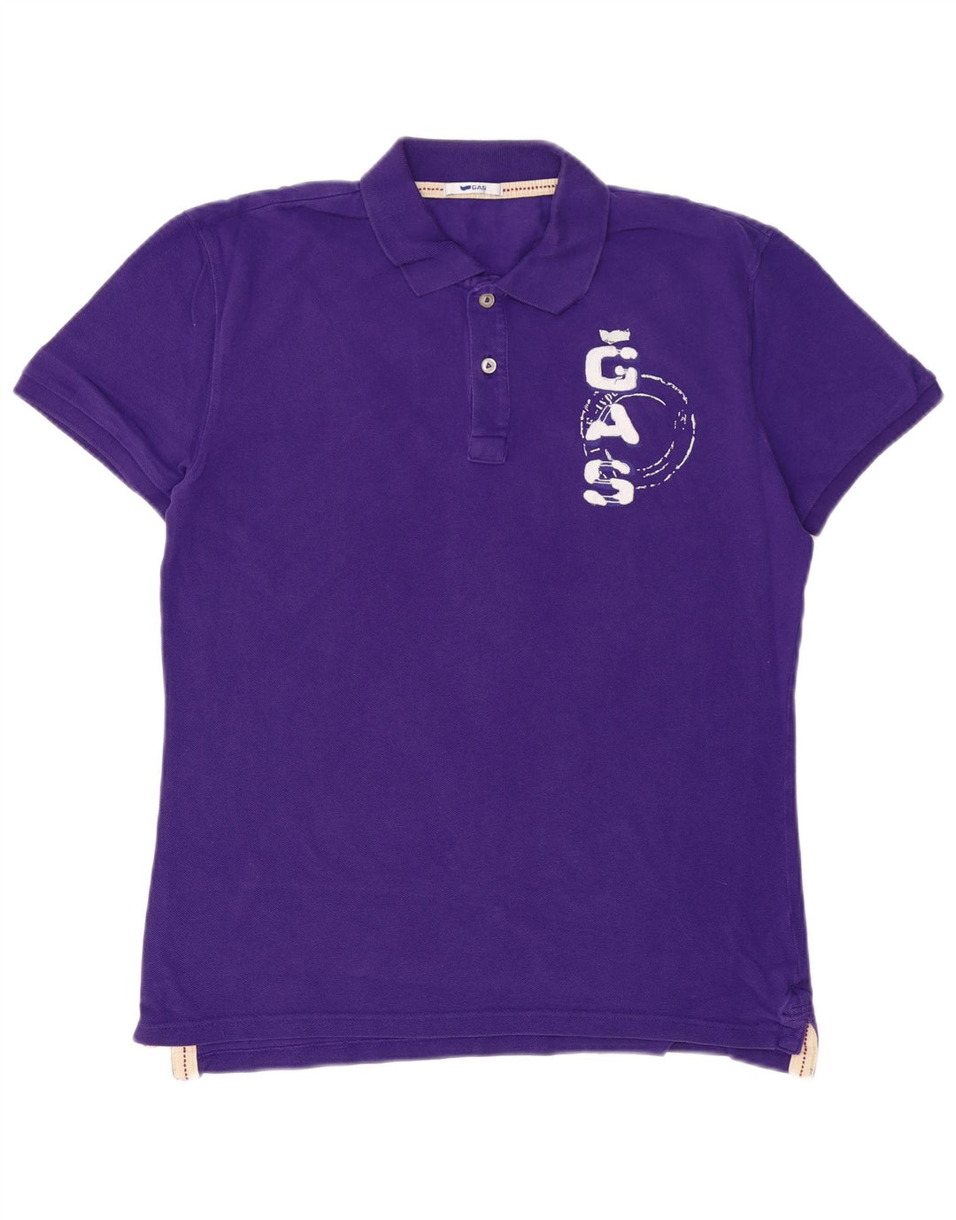 GAS Polo gráfico para hombre de algodón morado grande