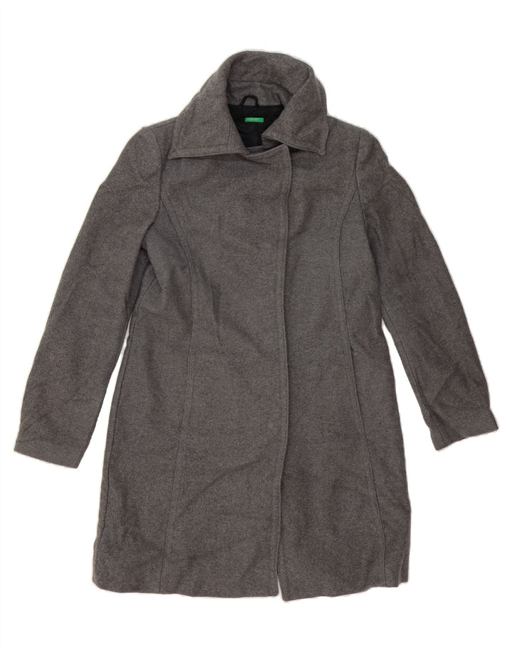 BENETTON Womens Overcoat IT 44 Medium Grey Wool Vintage Benetton and Second-Hand Benetton from Messina Hembry 