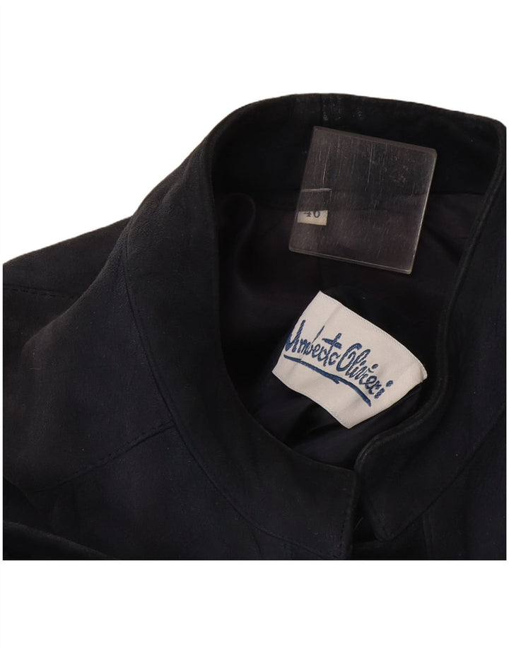 Umberto Olivieri Chaqueta de ante para mujer IT 46 Grande Azul marino