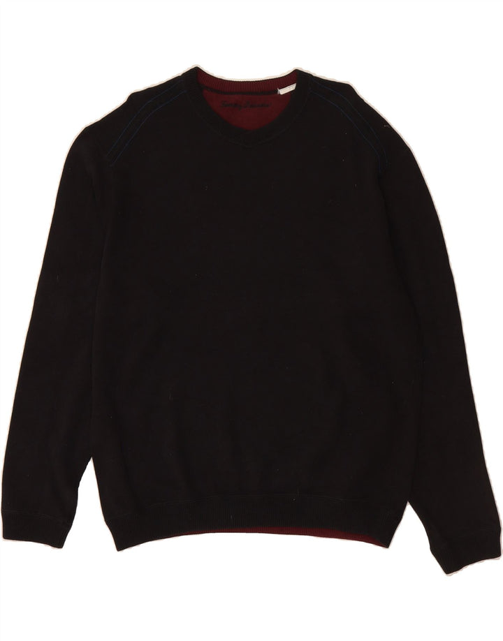TOMMY BAHAMA Mens V-Neck Jumper Sweater Large Black Vintage Tommy Bahama and Second-Hand Tommy Bahama from Messina Hembry 