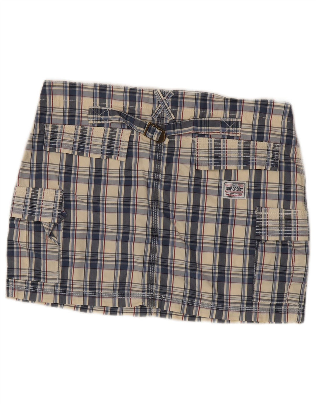 Superdry Mujer Falda Cargo Mediana W30 Algodón A Cuadros Multicolor