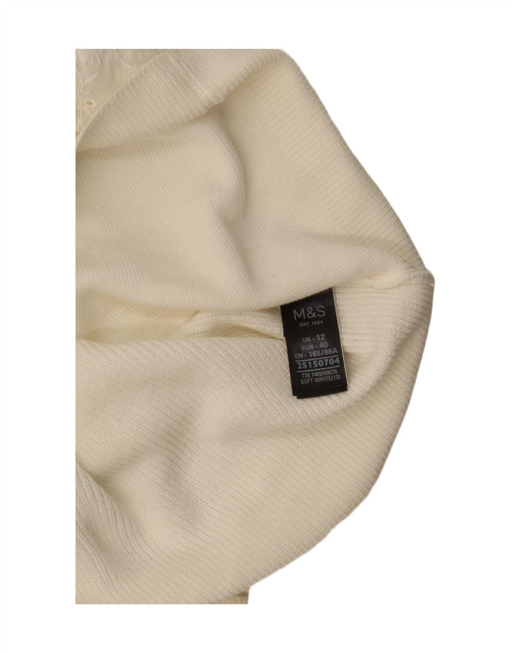 Marks & Spencer Jersey con cuello barco para mujer, talla 40, talla mediana, color blanco