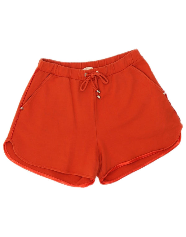 Elisabetta Franchi Pantalones cortos deportivos gráficos para mujer UK 10 Small Orange