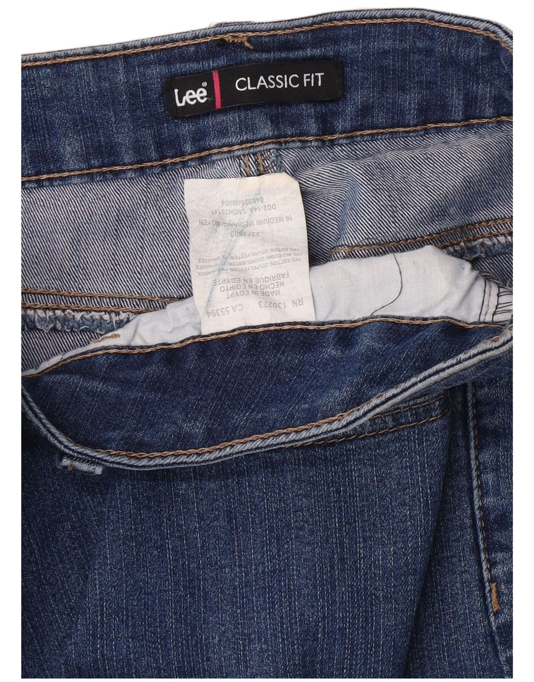 LEE Vaqueros capri de ajuste clásico para mujer US 16 2XL W34 L22 Algodón azul