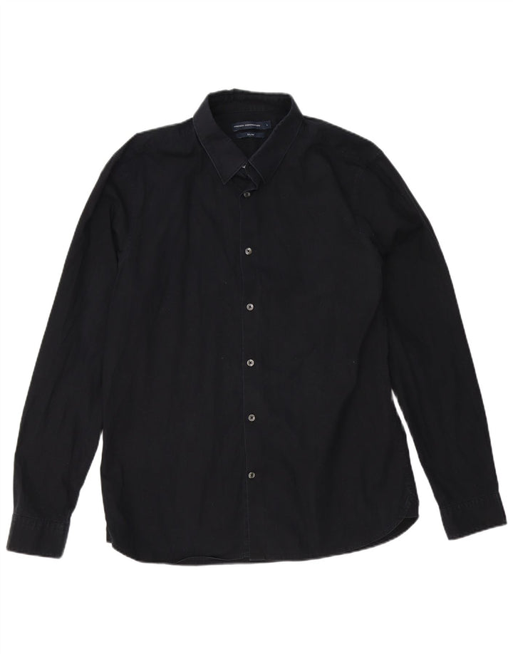 Camisa ajustada para hombre de French Connection, talla grande, de algodón azul marino