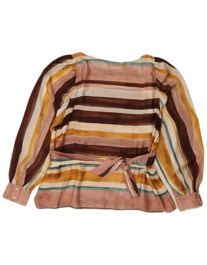 Zara Blusa de manga larga para mujer UK 40 Mediana Rayas multicolores
