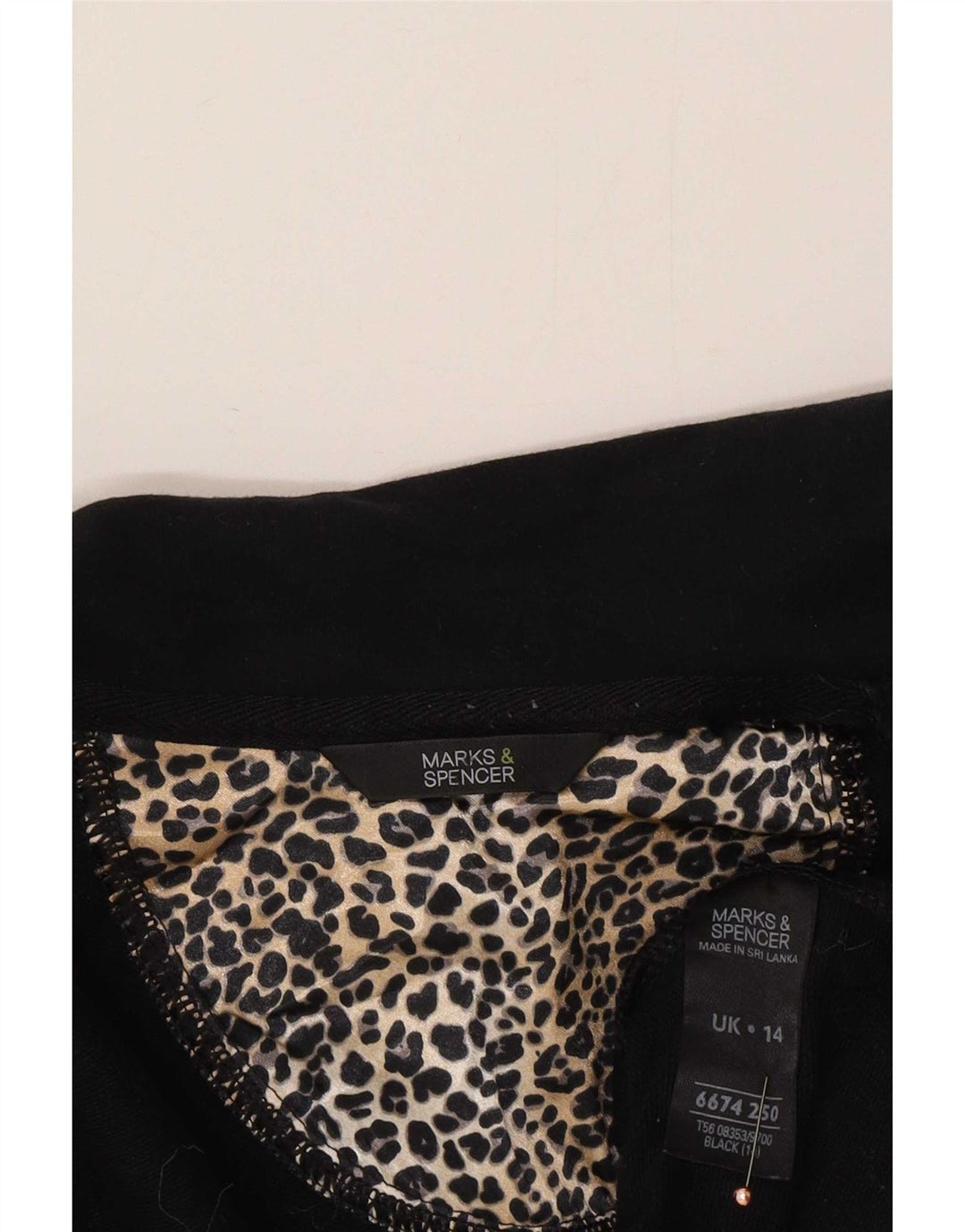 Marks & Spencer Chaqueta Bomber para Mujer UK 14 Mediana Algodón Negro