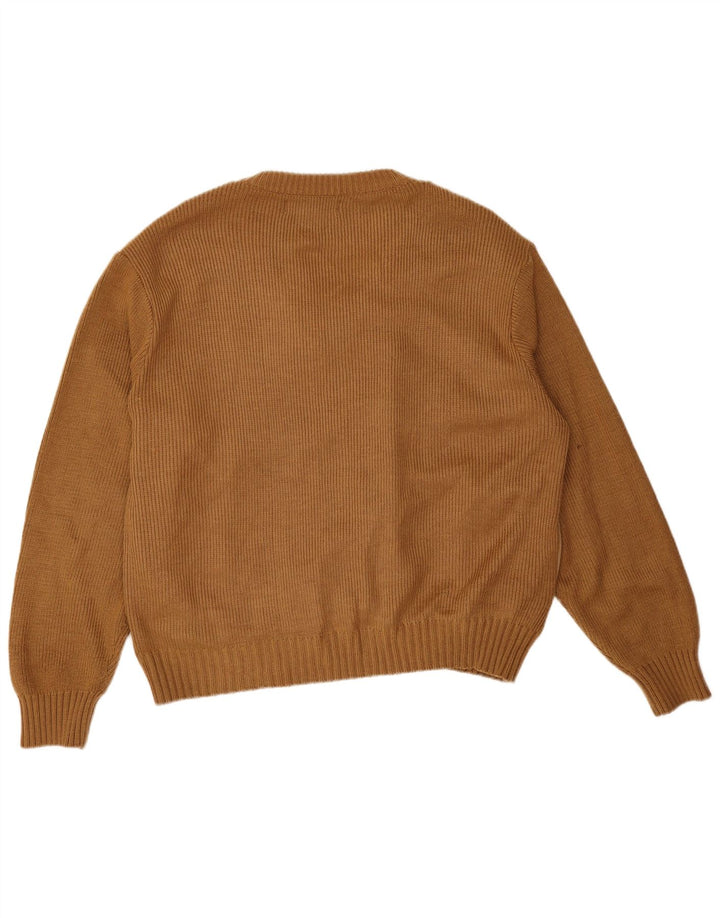 Jersey de ante con cuello en V para hombre XL Acrílico beige