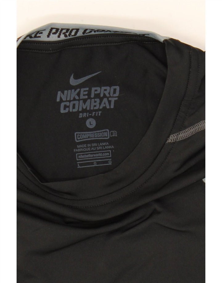 NIKE Mens Dri Fit Graphic Camiseta Top Grande Negro