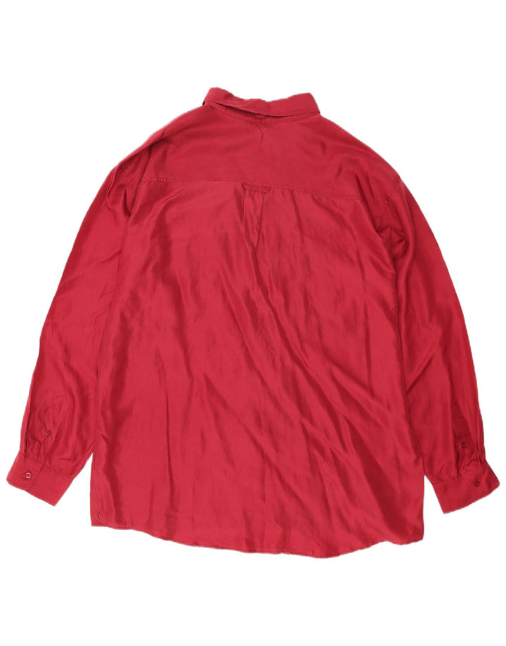 Camisa Vintage Hombre XL Seda Roja