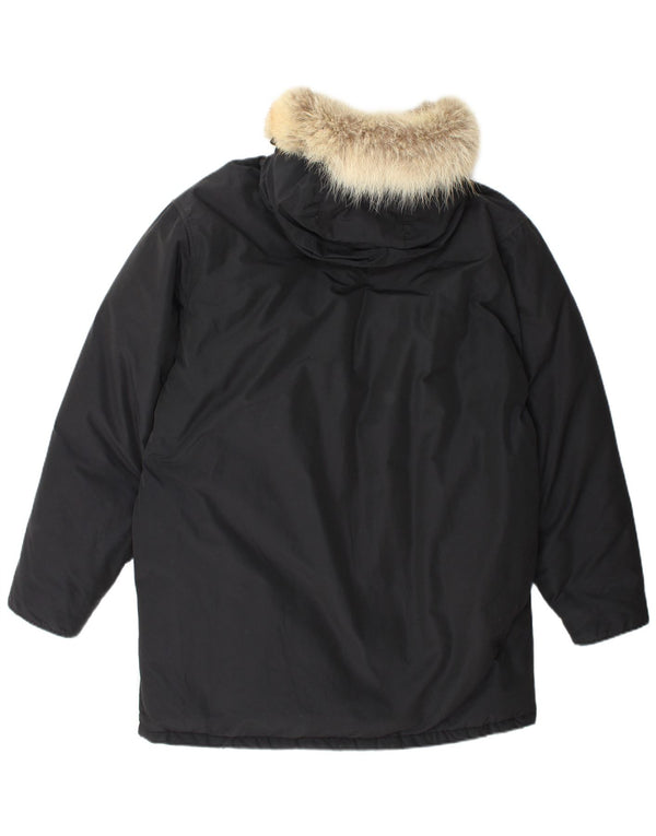 Woolrich Parka con capucha para hombre UK 40 Large Algodón negro