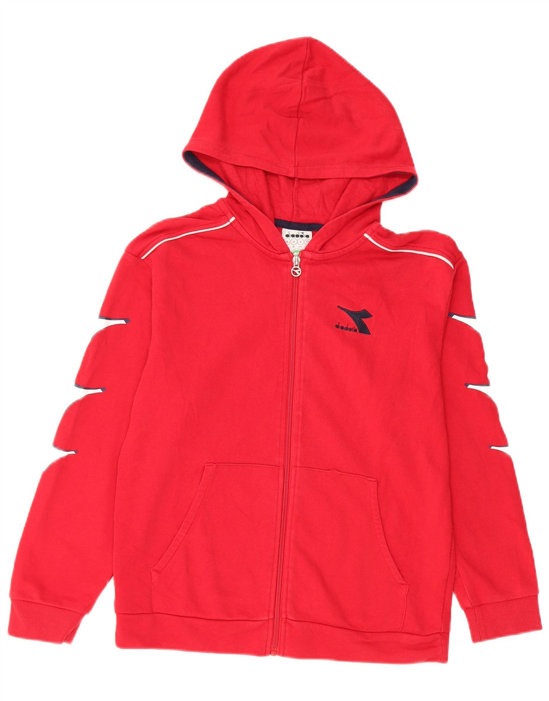 DIADORA Suéter con capucha y cremallera para niños 11-12 años XL Rojo Algodón